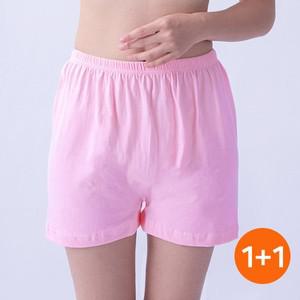 1+1 여성 순면 사각 트렁크 팬티 통기성 면100  속옷 밴딩 반바지 홈웨어