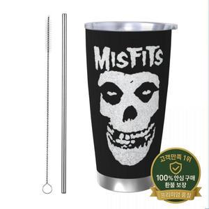 Misfits 해골 중금속 음악 밴드 텀블러 진공 단열 컵 스테인레스 스틸 여행 야외 머그잔 물병 20oz