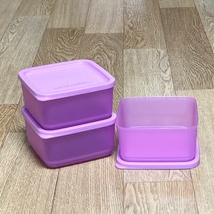 타파웨어 싱싱블럭 반찬통 김통 밀폐용기 650mL 연보라 3P