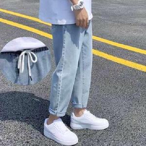 남자연청바지코디 중학생 8부 고무줄 밴딩 청바지 TT210