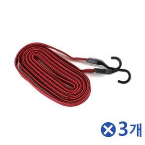 에이치플러스몰 후크일체형 오토바이로프 4M 짐받이끈 3개-색상랜덤 고리줄 물건운반 물건운송