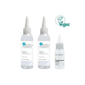 글로우몬스터 비건 액티바 마데카소사이드 솔루션 원액 30ml 1개 + 3Kda 올리고 히알루론산 2원액 100ml 2
