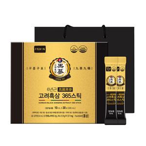 정원삼 구증구포 6년근 고려흑삼 365스틱 1박스 30포 홍삼스틱 선물세트 쇼핑백