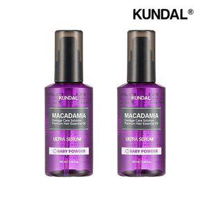 [쿤달]마카다미아 울트라 헤어세럼 베이비파우더 100ml x2개