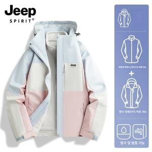 JEEP 아웃도어 방수 커플 등산 재킷빅사이즈 바람막이 점퍼 지퍼재킷 캠핑 캐주얼 사계절용