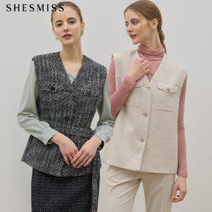 [쉬즈미스(SHESMISS)] 품격있는 벨티드 트위드 울 베스트 (택가격 268000원)