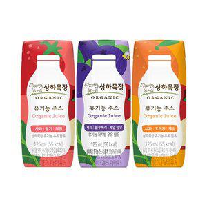 [상하목장][매일유업] 상하 유기농주스 3종 사과오렌지케일/사과딸기케일/사과블루베리케일 125ml 24팩