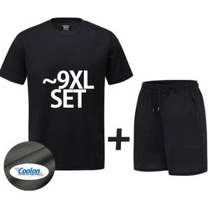 셋트 쿨론반팔 반바지 SP 4XL 5XL 빅사이즈 상하의SET 여름 남자 스포츠 트레이닝복 반바지 반팔티