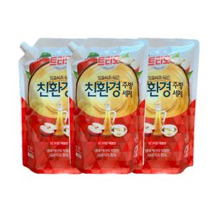 트리오 발효식초 담은 친환경 주방세제 사과향 리필 1.2L X 3개