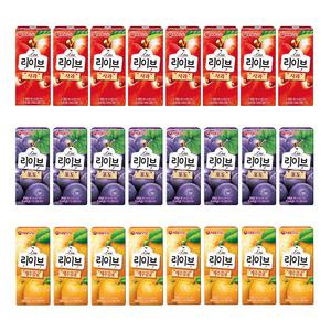 서울우유 리이브 사과 8팩 + 포도 8팩 + 제주감귤 8팩 (190ml)