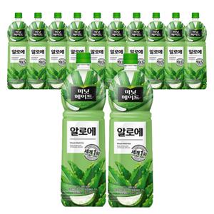 미닛메이드 알로에주스 1.5리터 12개 과일음료수