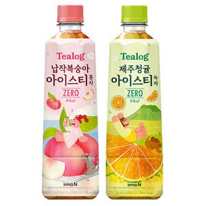 티로그 아이스티500ml) 납작복숭아 홍차 12개 + 제주청귤 녹차 12개 / 음료 음료수