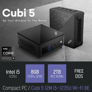 ⓒ MSI Cubi 5 12M i5-1235U Wi-Fi 6E 8GB 2TB / 사무 산업용 작업용 초소형 미니PC