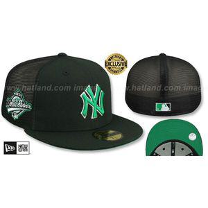 미국정품 MLB New York 양키즈 1996 WS MESHBACK SIDEPATCH BlackGreen Fitted Hat by Era