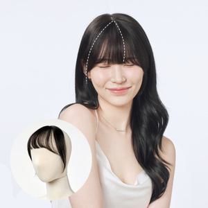 에이위그 100% 인모 앞머리가발 여자 옆머리 부분가발 인모헤어피스 시스루뱅 1핀 여신뱅