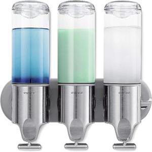 심플휴먼 트리플 월 마운트 샤워 펌프  3 x 15 fl. oz. 샴푸 및 비누 디스펜서