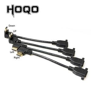 HDMI 수-암 연장 케이블 패널 마운트 나사 구멍 포함 호환 4K x 2K 숏 업 다운 앵글 90 도