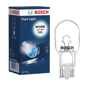 보쉬 Pure Light W16W [12V 16W] T15 후진등 차량용전구 E1 (W2,1x9,5d) 번데기전구 10pcs 1box판매