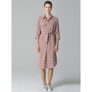 [르오트][홈쇼핑방송/르오트(LeOT)] 데일리 워셔블 벨티드 셔츠형 원피스