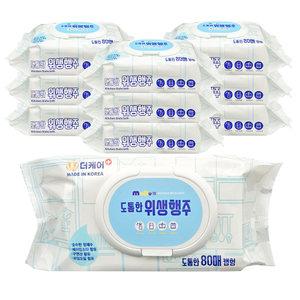 베이킹소다 구연산 모두의 위생행주 물티슈 80매X10개 / 일회용 손걸레 청소포