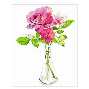 [JHQRXOOZ_4A]그리기 워터아트 페인팅 로즈 글라스 40x50