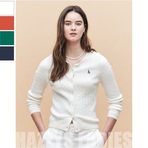 [롯데백화점]헤지스레이디스 [25SS] 베이비 케이블 면 라운드넥 가디건 HSSW5AC11
