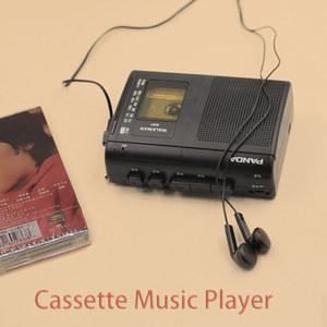카세트 레트로 음악 플레이어 미니 테이프 녹음기 휴대용 AM/FM 라디오 워크맨 지지대 3 5mm 헤드폰