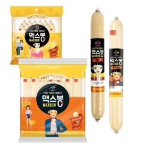 (치즈455g 1개+오리지널525g 1개) C J제일제당 맥스봉 오리지널 치즈 소시지 x 2개/키스틱/소세지/의성/마