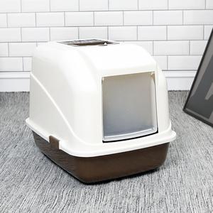 한큐뚝딱 후드형 고양이 화장실 LB-04 브라운 +모래삽