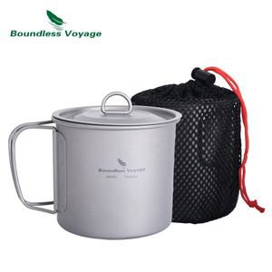 무한 항해 티타늄 냄비 티타늄 컵 머그잔 접이식 손잡이 야외 캠핑 하이킹  식기 300ml 600ml 1250ml