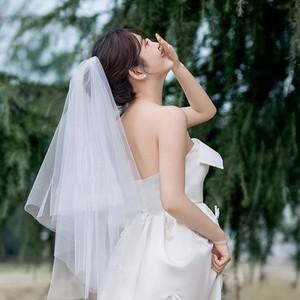 셀프웨딩 면사포 기본 2단 베일 브라이덜샤워 촬영 소품