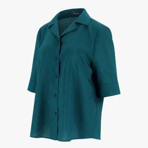 [PAT]폴리 오픈카라 블라우스 1L42594