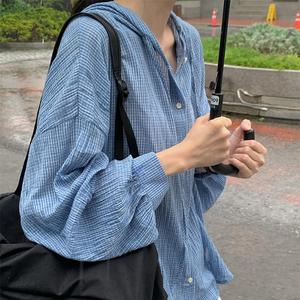 [코코블랑] 랜디 체크 후드 셔츠