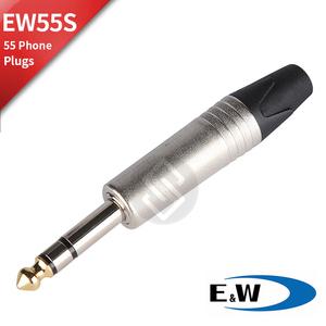 E&W EW55S 55 스테레오 커넥터 1/4인치 TRS 폰 플러그 잭