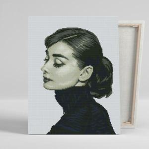 아트박스/아이러브페인팅 DIY캔버스형 보석십자수 40x50cm 오드리햅번
