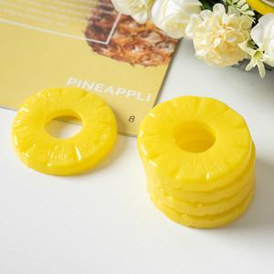 파인애플 슬라이스 7cm (4PCS) 모형 장식 소품 교구 레트로 과일 채소 장난감 열대 미니어쳐 주방장식