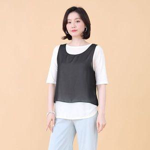 [NS홈쇼핑]애비뉴투지 엄마옷 심플 숏 여성 여름 쉬폰 시스루 라운드 조끼 V06136..
