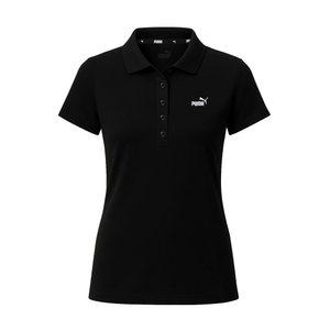 푸마 PUMA 에센셜 여성 반팔 티셔츠 폴로티 카라티 블랙 586779-01