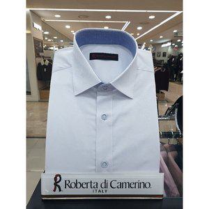 [Roberta di Camerino][로베르따디까메리노] (95-115) 화이트 사방스판 일반핏셔츠 RR0-306-1 (P002742036)
