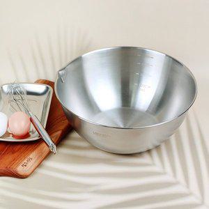 [헤킨스] 스텐 믹싱볼 베이킹 쿠킹 눈금 계량 다용도 대야 다라이 쌀 세척볼 26cm