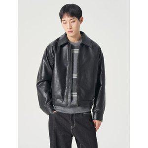 8SECONDS 페이크 레더 래글런 블루종  블랙 (21313ZDY15)