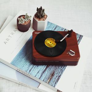 휴라이즈 정품 HR-miniTurn 레트로 미니 턴테이블 탁상형 C타입 무선 블루투스 스피커 카페스피커