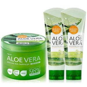 알로에 수딩젤 500ml+클렌징폼 150ml 2개 과일나라