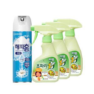 해피홈 음식물 하수구 날파리 초파리제거제 290ml 3개+무향 모기 스프레이 350ml 1개