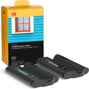 KODAK Dock Plus  포토 프린터 카트리지 PHC-80 리필 및 용지 - 80 팩