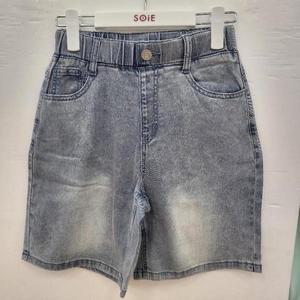 [소이] HC22 5부 쿨 블루진 남아 여름용 블루 5부 스판 레이온 허리밴드 청반바지  (S32827908)