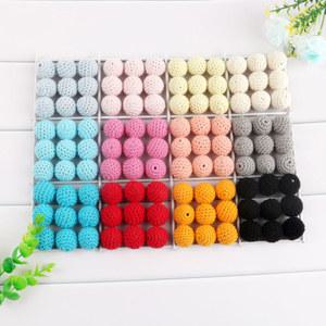 뜨개질 크로셰 원형 나무 구슬 핸드메이드 공 DIY 목걸이 쥬얼리 팔찌 16mm 20mm 배치 당 10/20