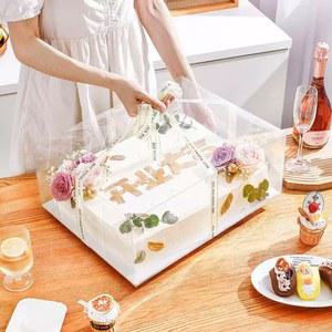 케이크 상자 투명박스 베이커리 떡케이크 생일케이크 카페 리본 화이트 용기 2인치 파티