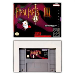최종 게임 판타지 III 3 EUR 미국 소매 상자 비디오 게임 콘솔이 포함된 Snes 게임 카트리지용 16비트 RPG