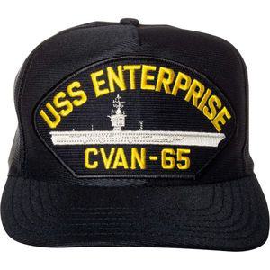 아티산 아울 미국 해군 USS 엔터프라이즈 CVAN-65 항공모함 엠블럼 패치 모자 - 조절 가능한 야구 모자(네